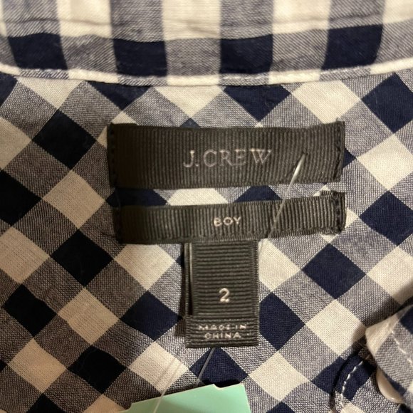 NWT J. Crew blue and white collared dress shirt - Picture 2 of 3